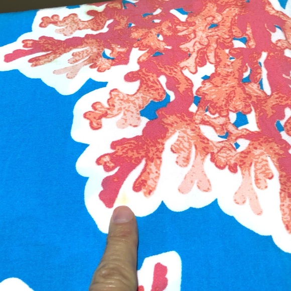 Crown & Ivy Woman Blue & Orange Coral Motif Dress. Plus Size XXL or 1X - Picture 7 of 12